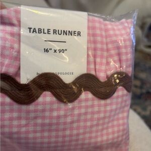 Anthropologie Pink and Brown Table Runner
